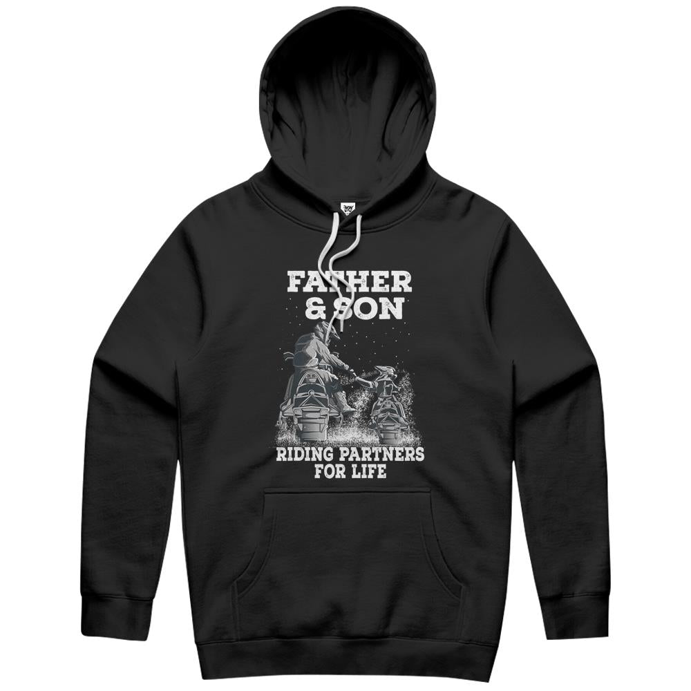 Snowmobile Father And Son Riding Partners For Life Snowcross Hoodie