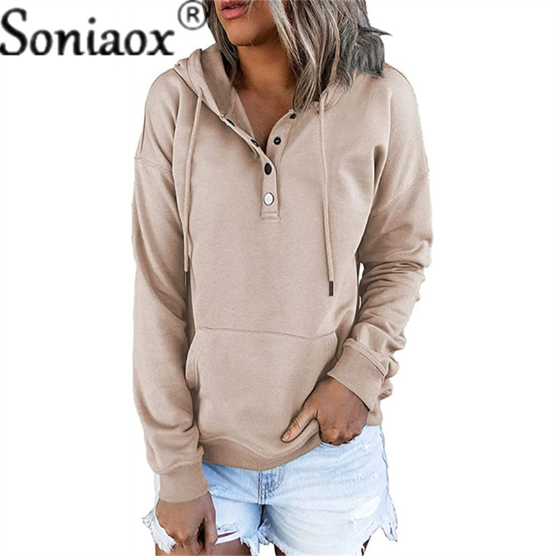 Women’s Solid Color Hooded Sweatshirts 2022 Autumn Winter New Harajuku Hoodies Ladies Casual Loose Long Sleeve Pocket Pullovers alx