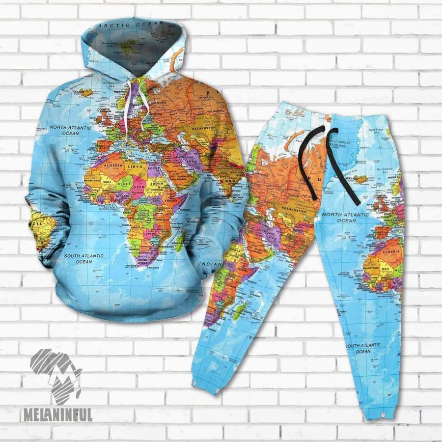 World Map Africa All-over Hoodie And Jogger Set