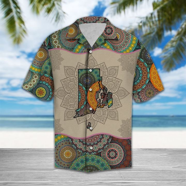 Awesome Rhode Island Mandala Hawaiian Shirt Summer Button Up For Men, Women, Couple