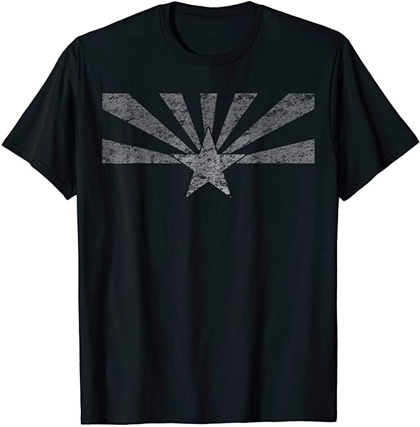 Arizona State Flag T-Shirt Distressed Vintage AZ Flag Print