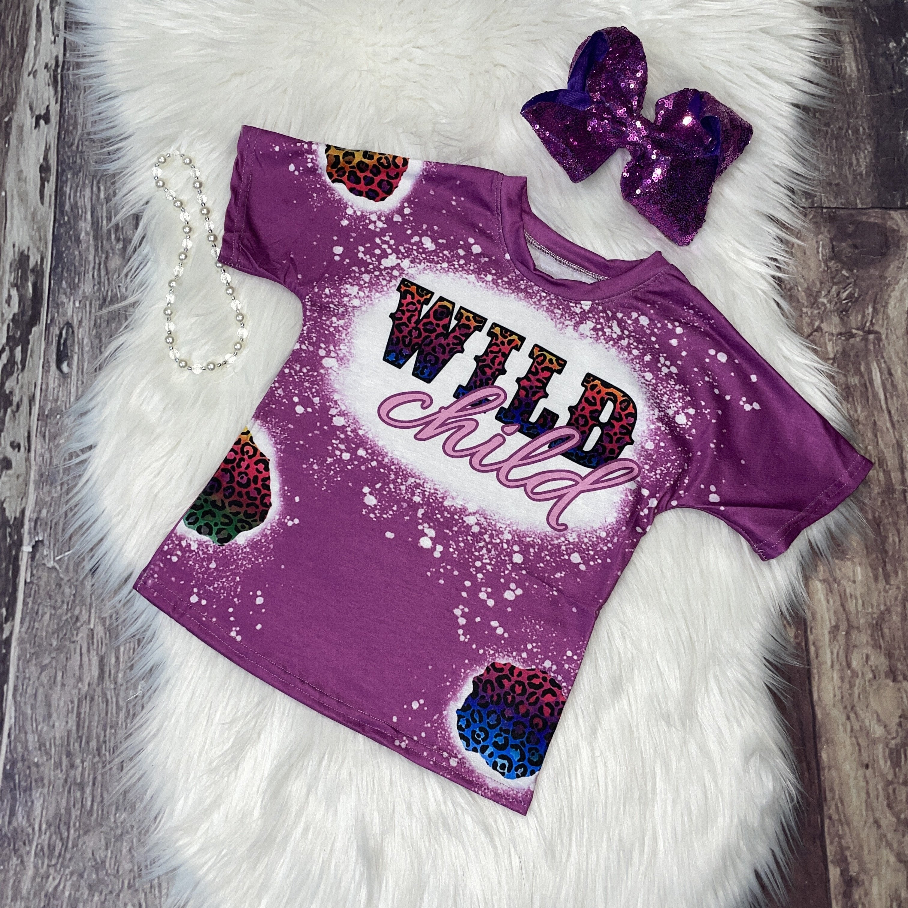 Bleach Splatter T-Shirts – Wild Child Rainbow Leopard