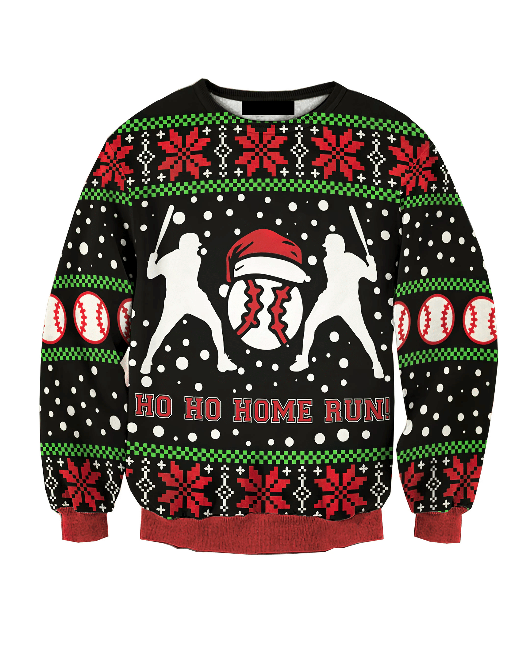 Baseball Hohohome Run Ugly Christmas Sweater