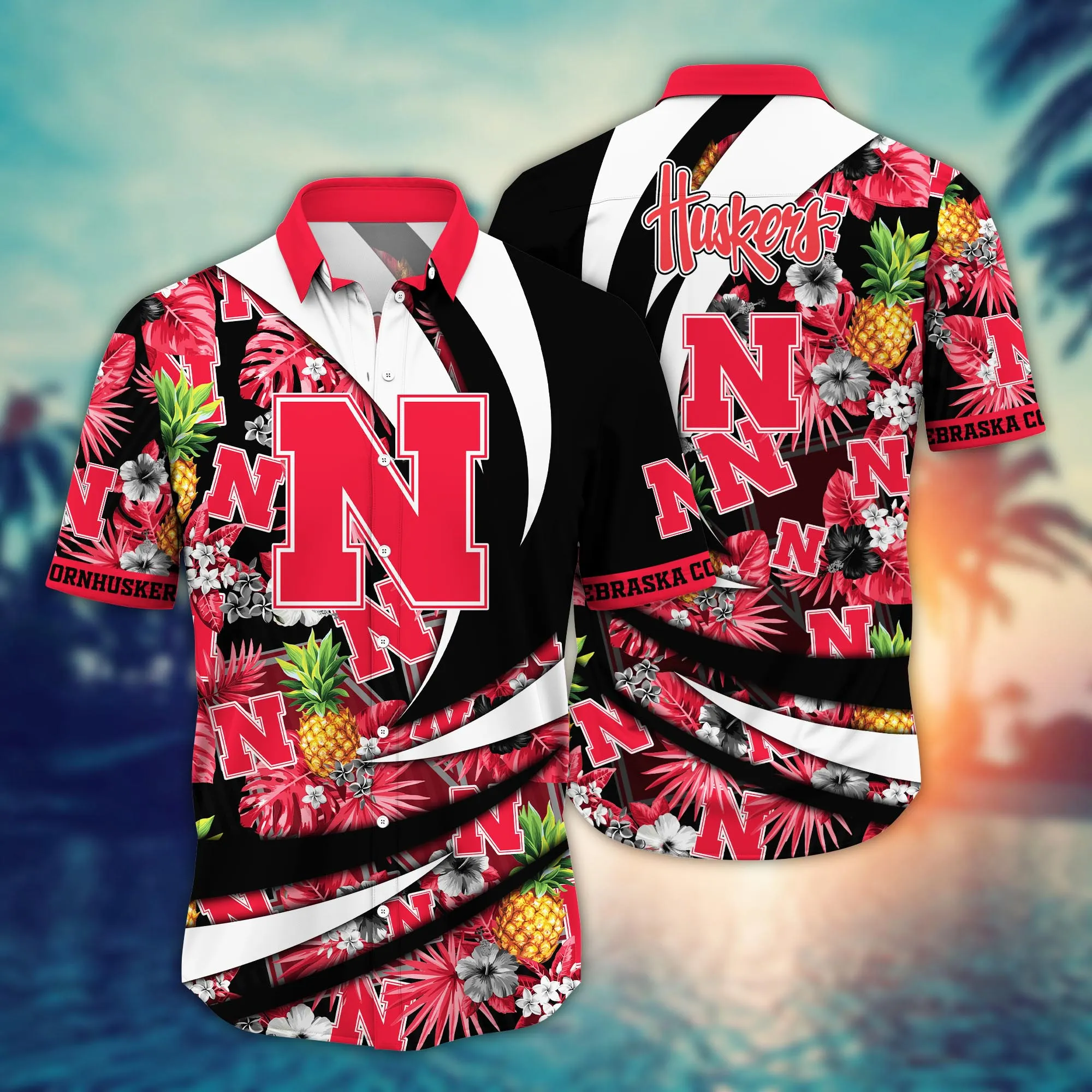 Nebraska Cornhuskers NCCA Hawaiian Shirt Getaways Aloha Shirt