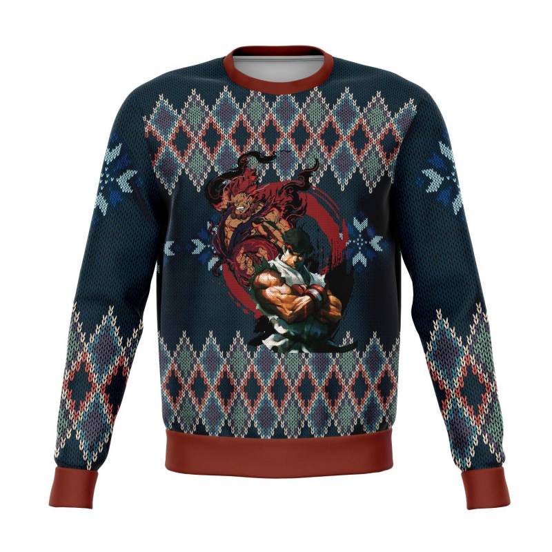 Street Fighter Ryu and Akuma Premium Ugly Christmas Sweater