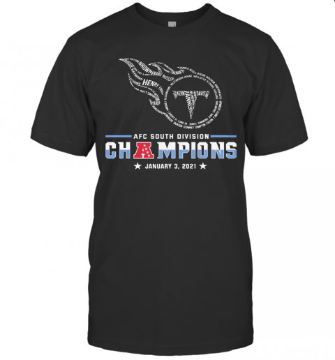 Tennessee Titans Afc South Division Champions January 3 2021 T-Shirt