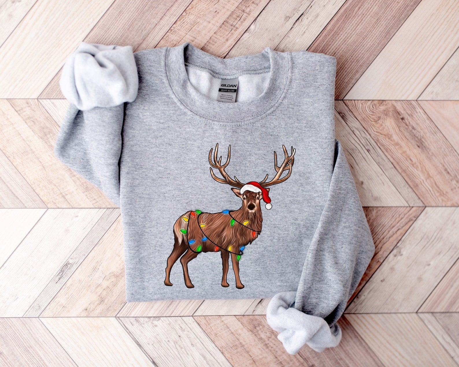 Reindeer Christmas Sweatshirt 2D Crewneck Sweatshirt