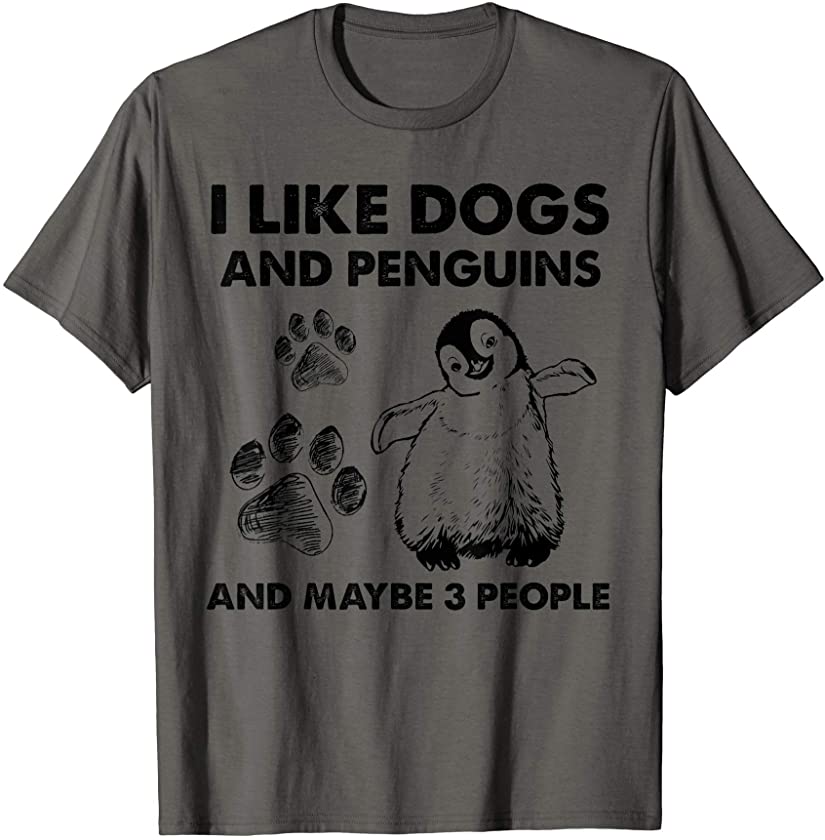 I Like Dogs And Penguins Vintage Funny Gifts For Men Women T-Shirt