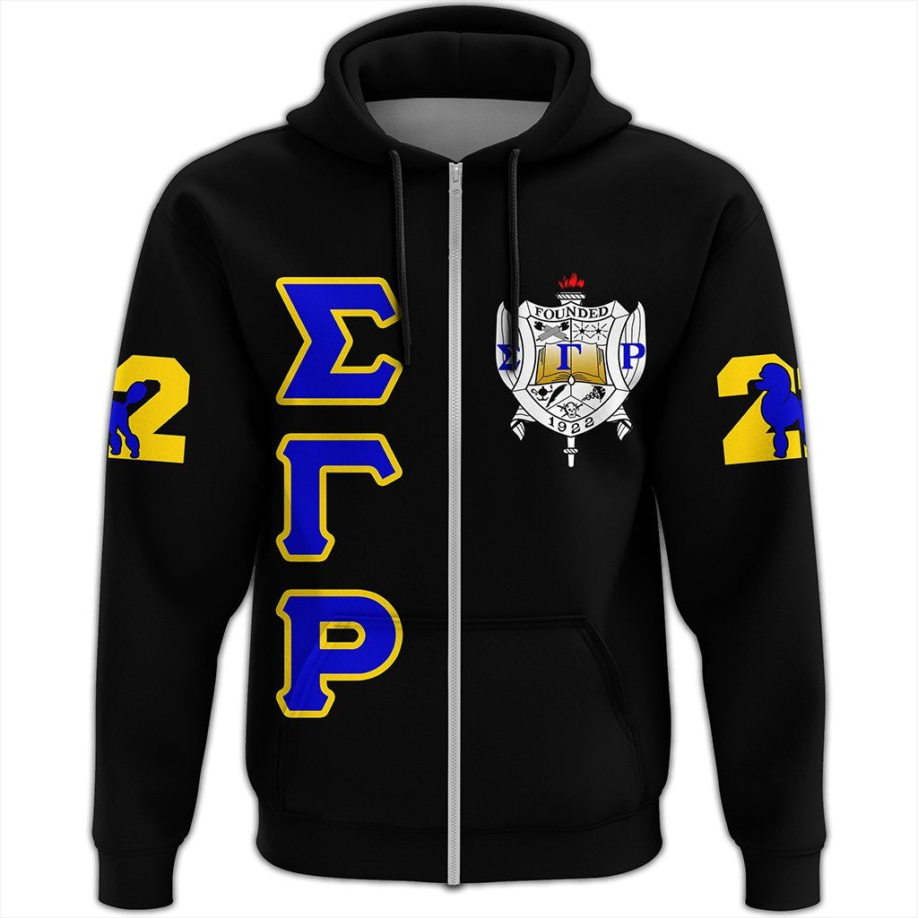 Sorority Hoodie – Sigma Gamma Rho Letters Zip Hoodie