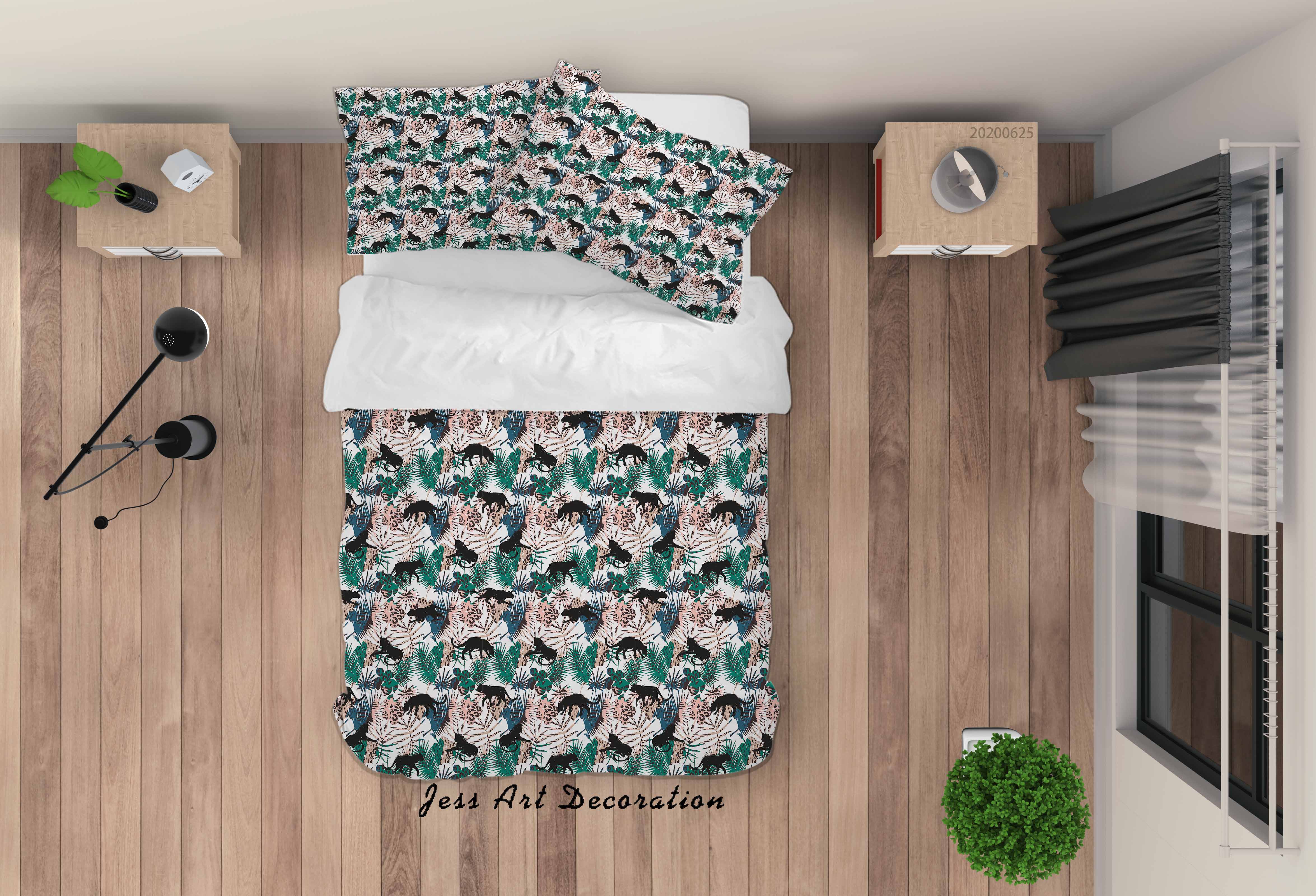 3D Animal Floral Leaves Quilt Cover Set Bedding Set Duvet Cover Pillowcases Sf98