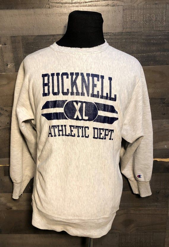 Vintage 80S Bucknell University Bisons Pennsylvania Patriot League Champion Reverse Weave Crewneck College 1980S Shirt