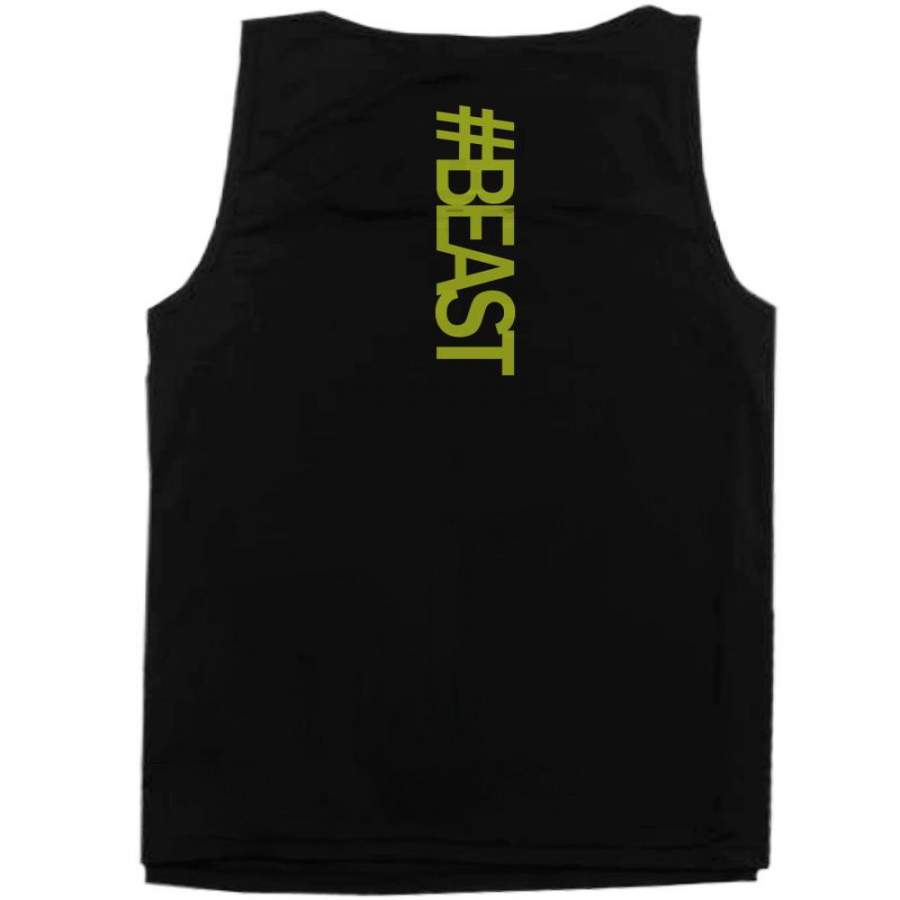 #Beast Neon Back Print Men’s Work Out Tank Top Gym Sleeveless Beast Tanks