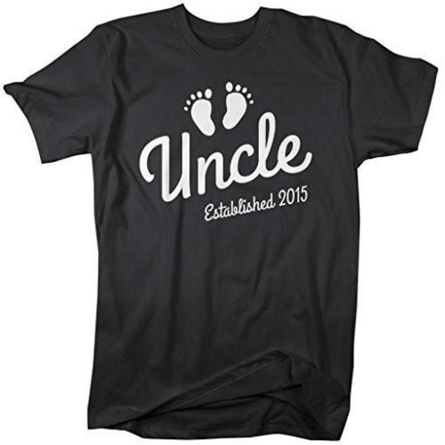 Shirts By Sarah Men’s Uncle Established 2015 T-Shirt Baby Feet Cute Shirts