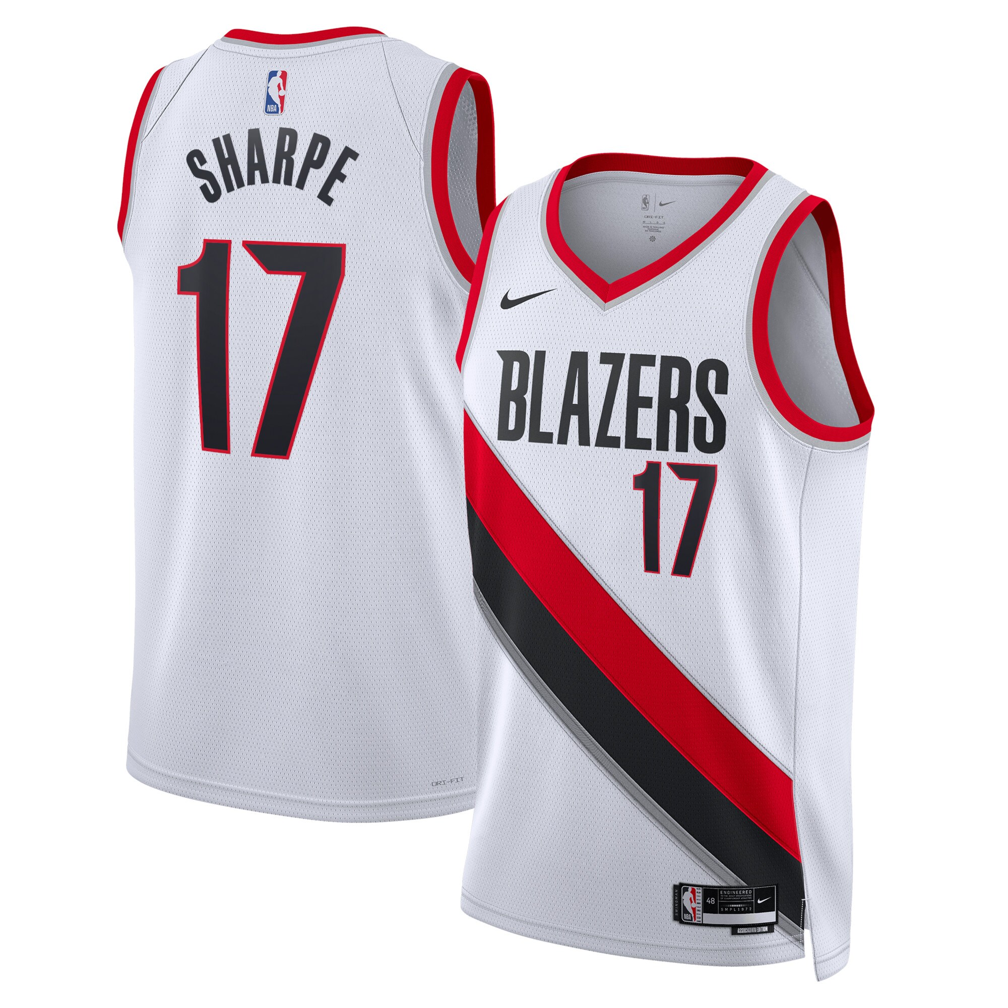 Portland Trail Blazers Association Edition Swingman Jersey – White – Shaedon Sharpe – Unisex