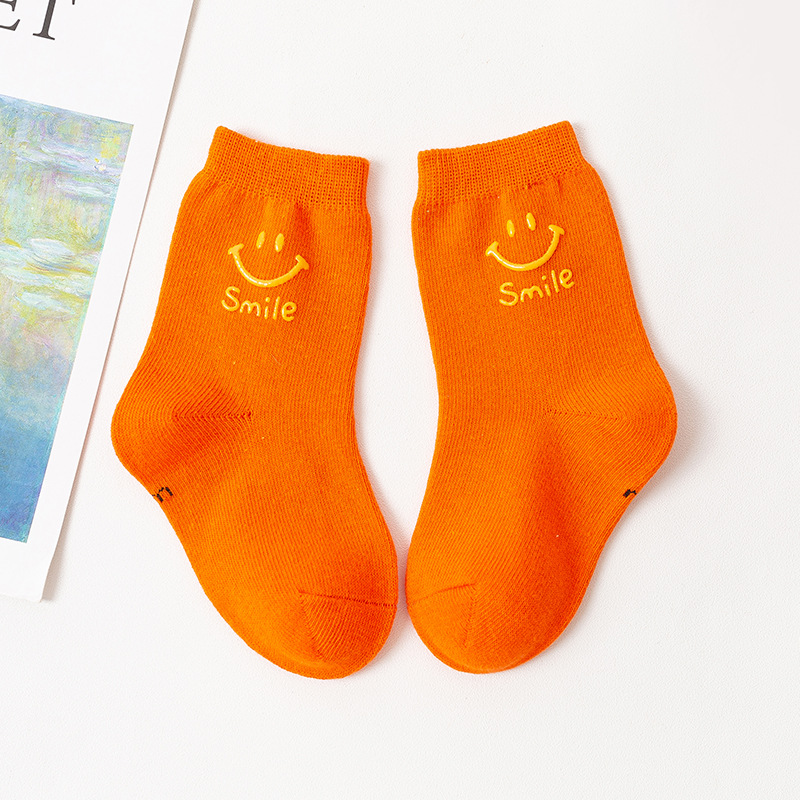 0-12 Yrs Children Socks for Baby Summer Cotton Breathable Cute Smiley Boys and Girls Candy Colors Tube Socks Newborn Floor Socks alx