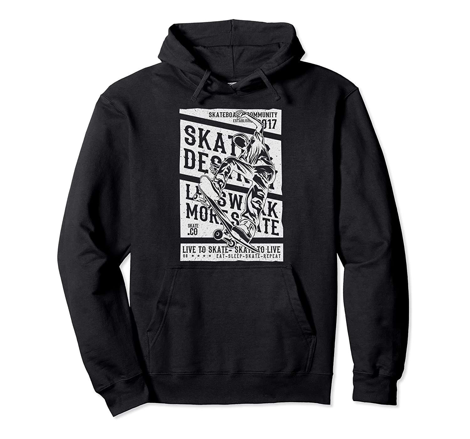 Vintage Retro Skateboarding Eat Sleep Skate Repeat Pullover Hoodie, T-Shirt, Sweatshirt