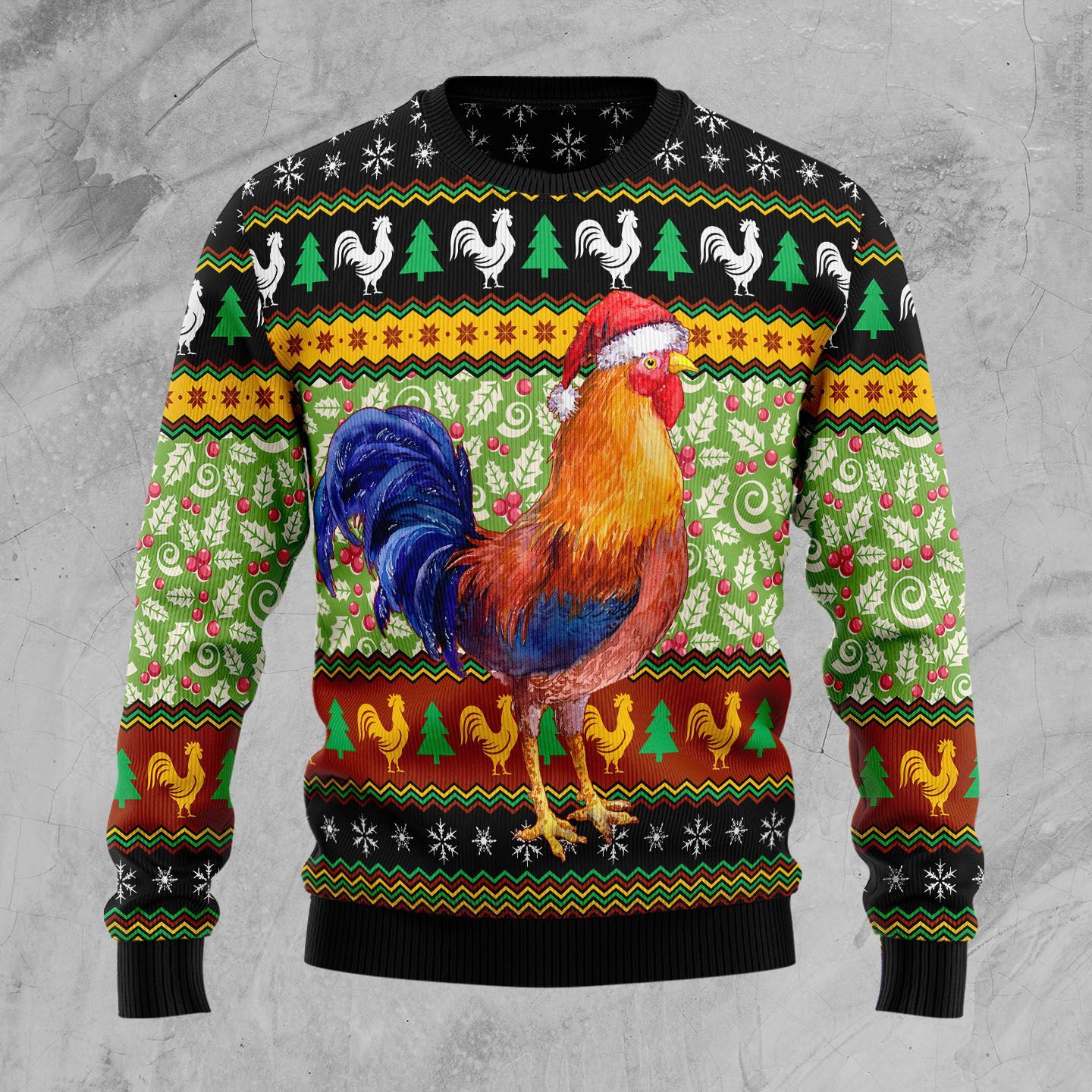 Chicken Cluck-ry Christmas D0610 Ugly Christmas Sweater unisex womens & mens, couples matching, friends, funny family ugly christmas holiday sweater gifts (plus size available) – Personalizedwitch