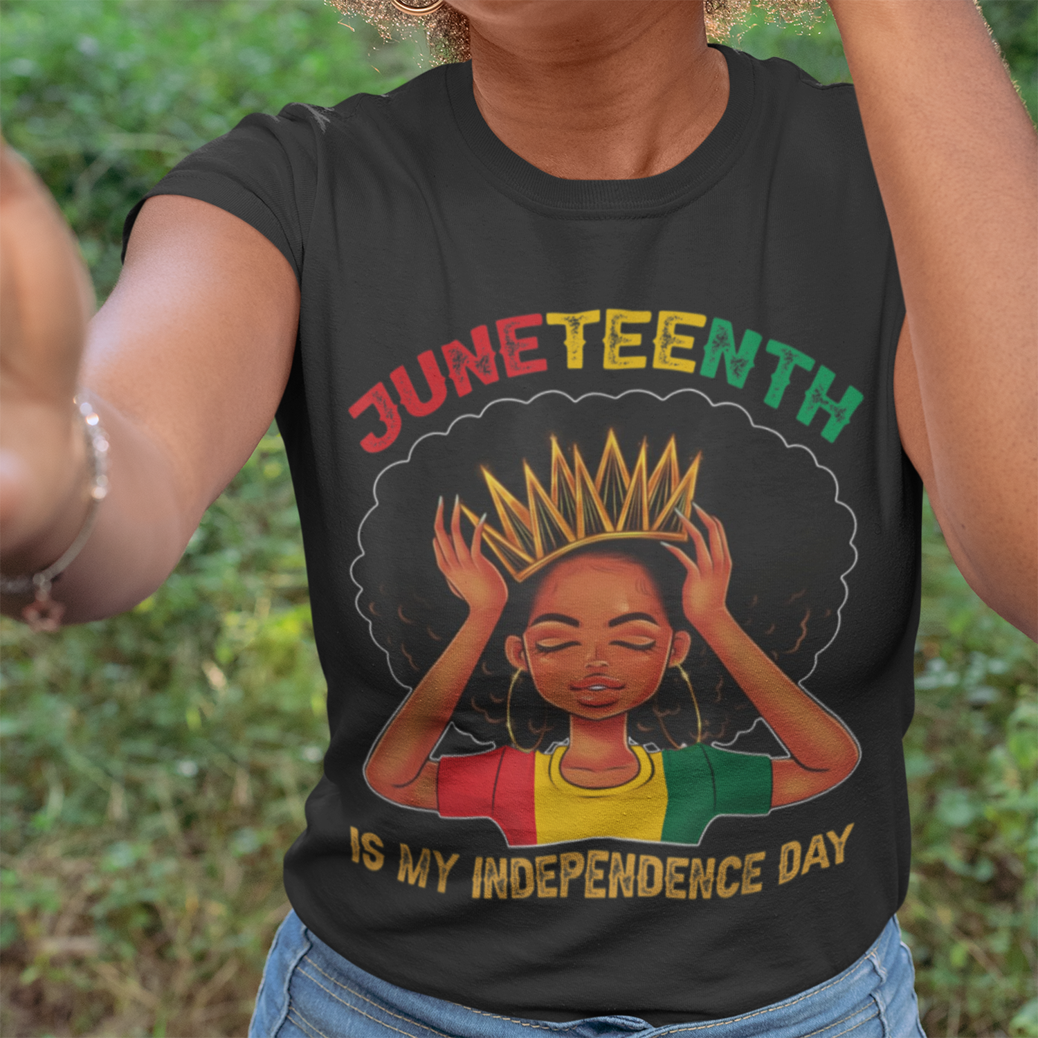 Juneteenth Is My Independence Day Black Girl Black Queen Shirt – Standard T-Shirt