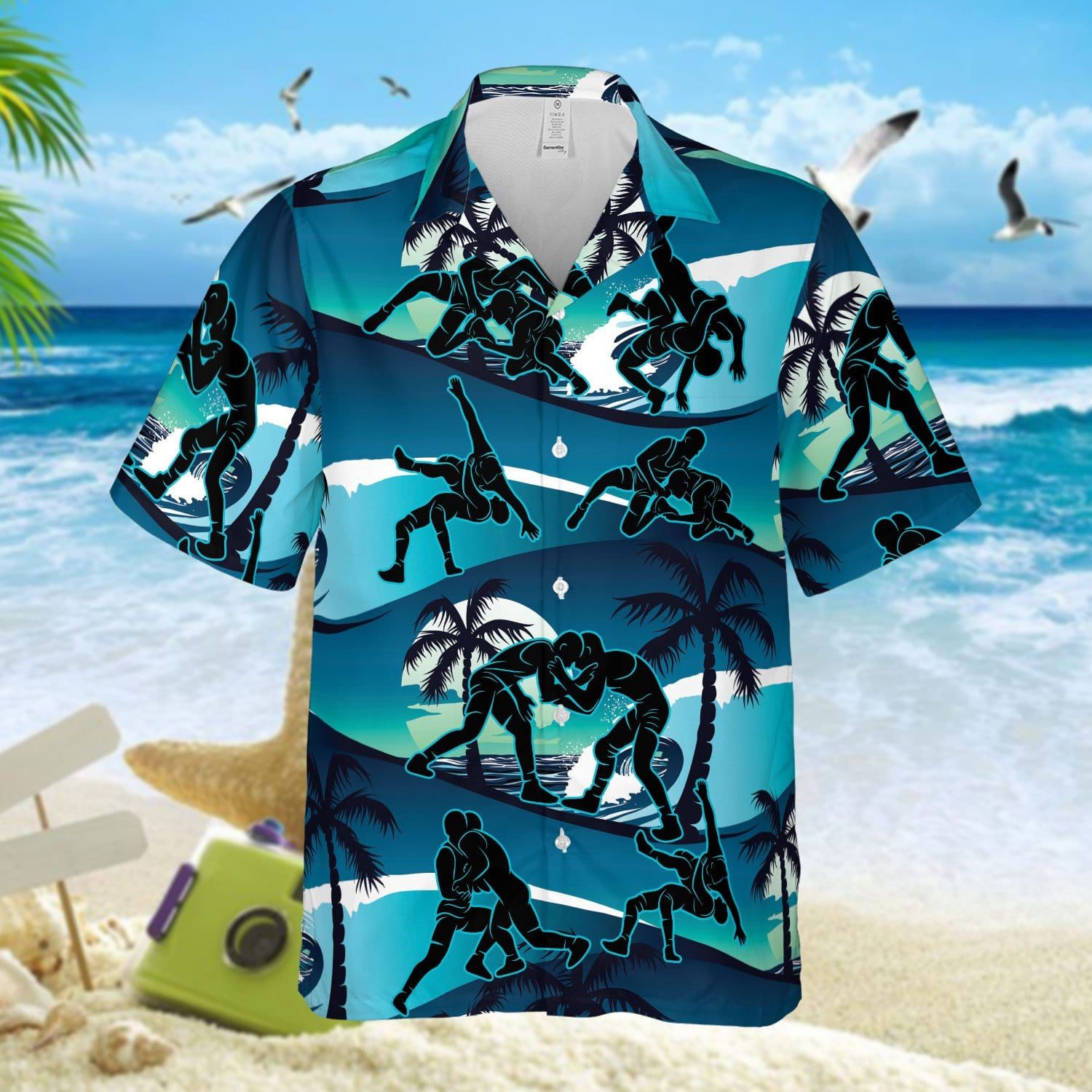 Wrestling Time On Beach Unisex Hawaiian Shirts – Beach Shorts #260721H