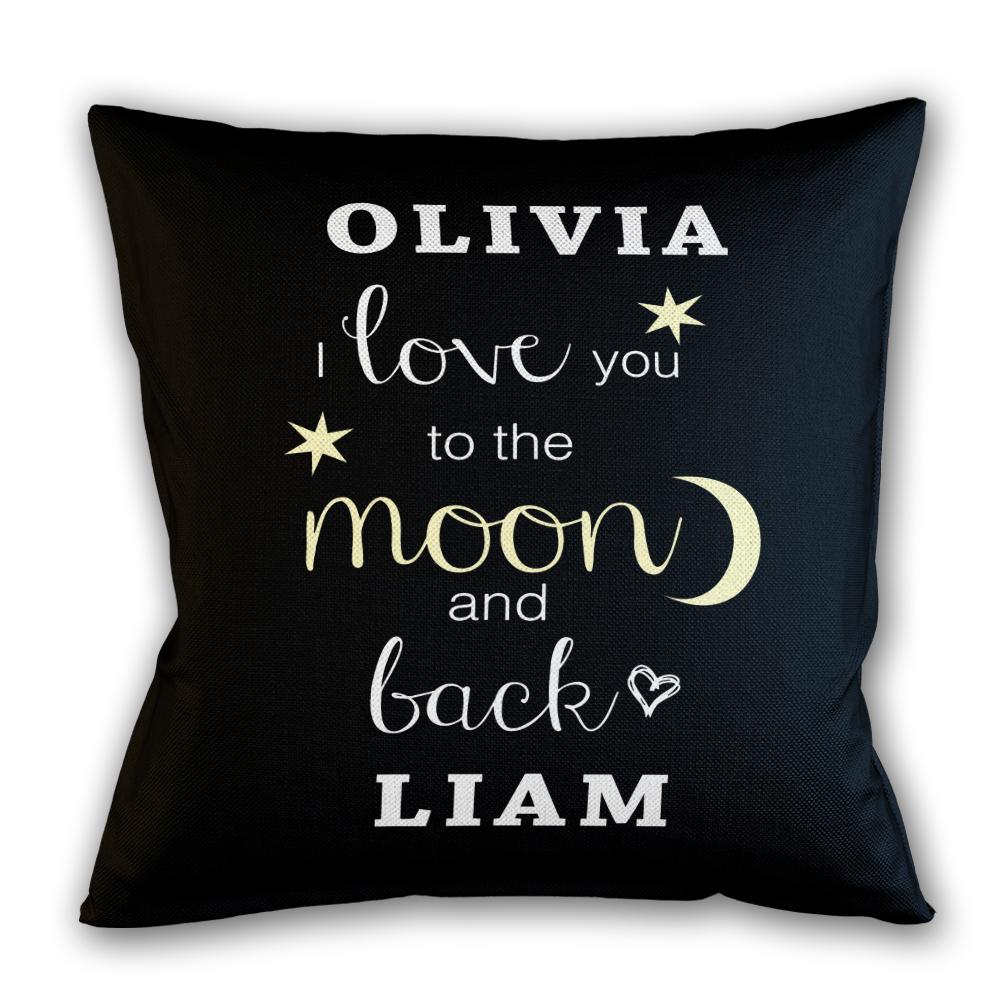I Love You To The Moon And Back Personalized Pillow With Insert