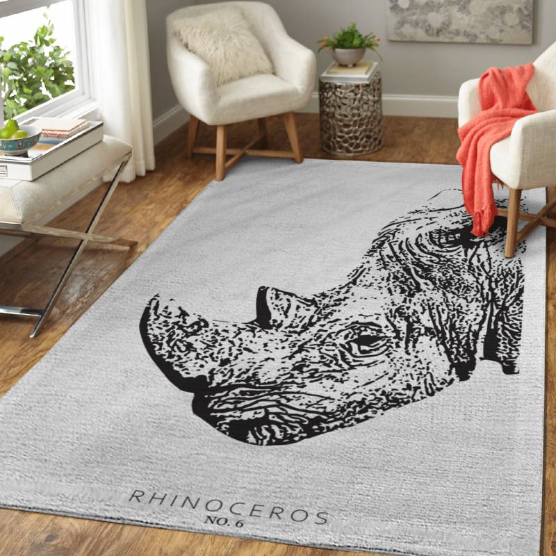 Rhinoceros head no 6 – Animals Area Rug Carpet