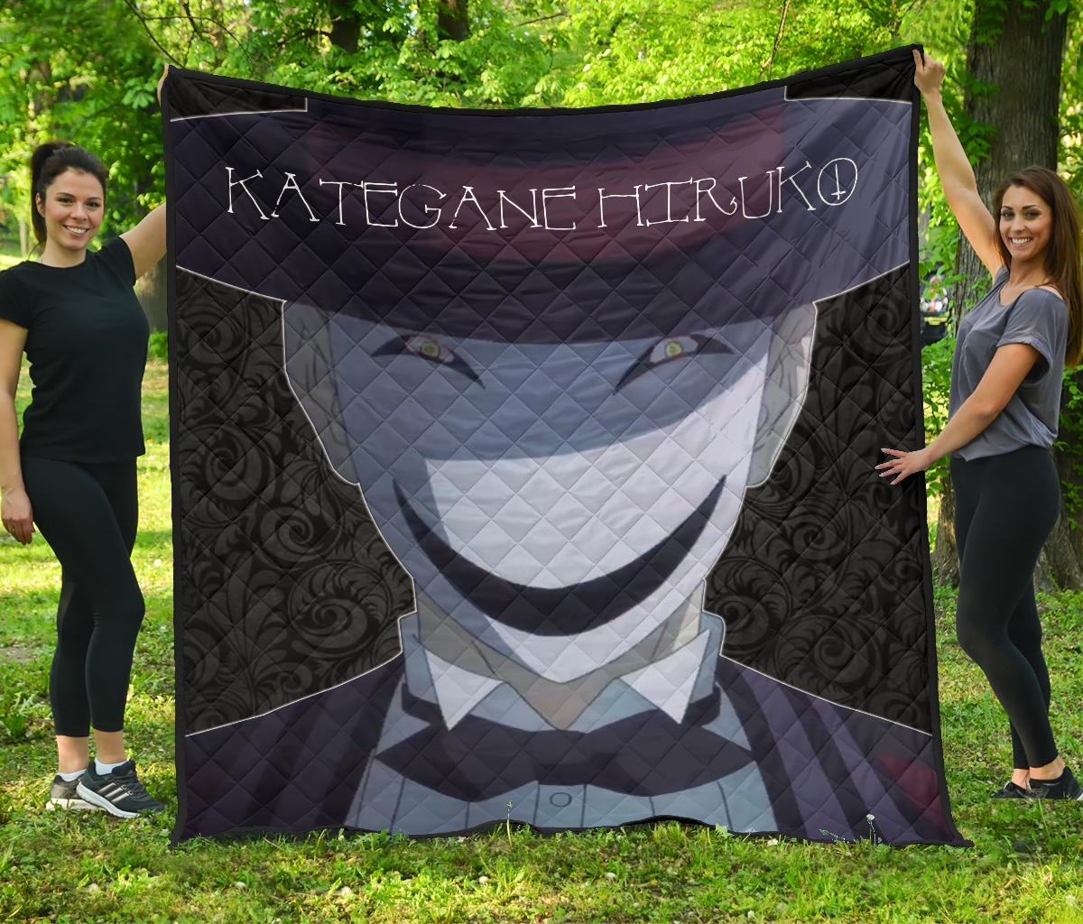 Horror Movie Premium Quilt | Kagetane Hiruko Scary Smiling Face Quilt Blanket Nt083104