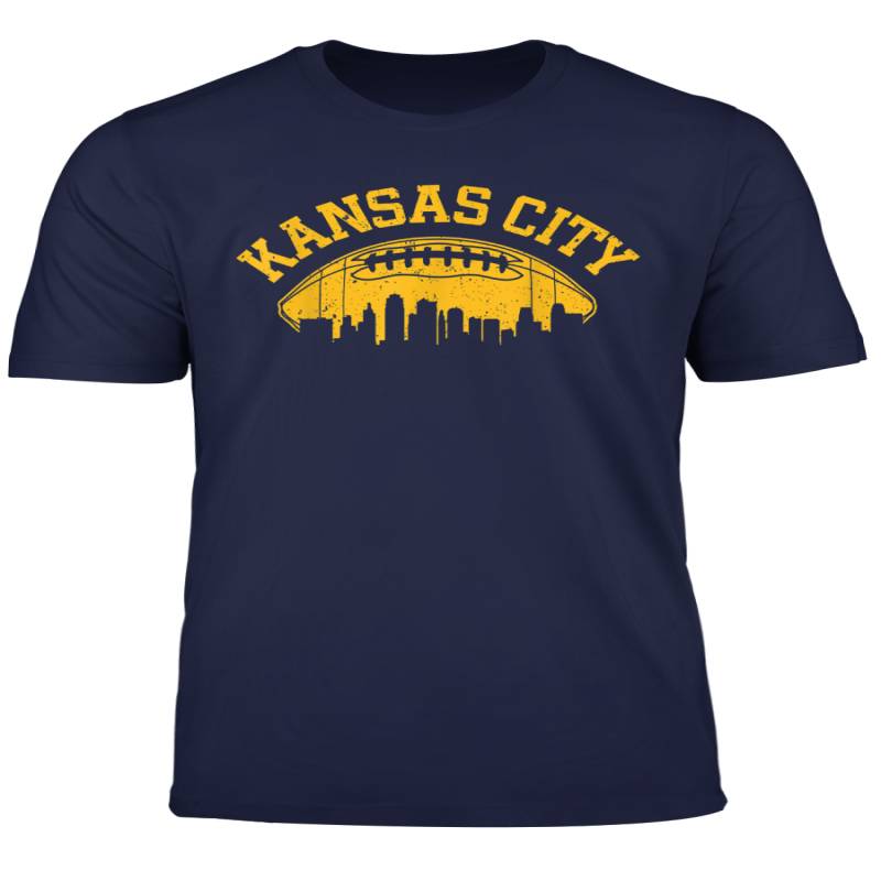 Kansas City Football Vintage Kc Skyline Missouri Chief Retro T Shirt