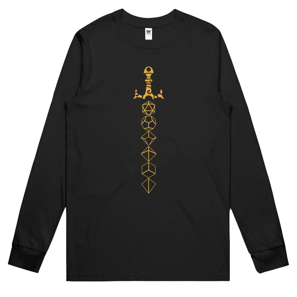 Dice Set Sword Tabletop Rpg Gaming Long Sleeve T Shirts