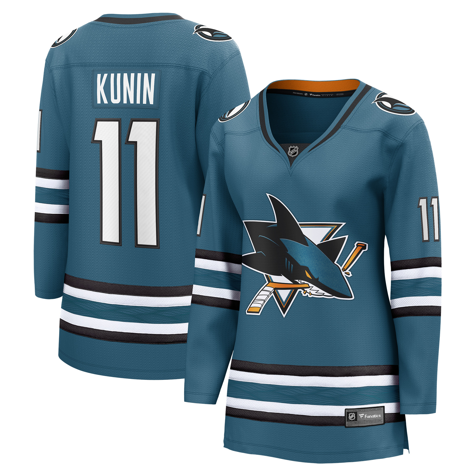 Luke Kunin San Jose Sharks Branded Women's Home Breakaway Player Jersey – Teal