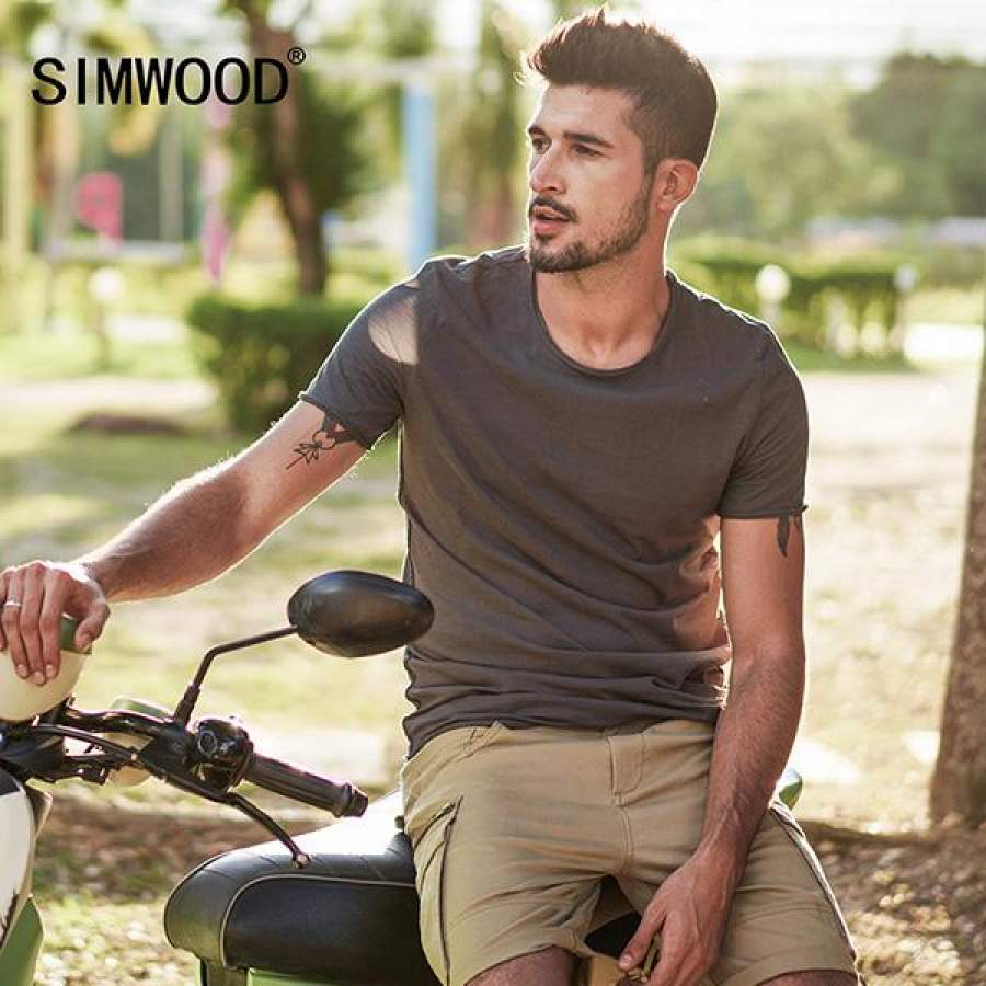 New Men Clothing T shirt Summer Short Sleeve O-neck Casual Slim Tops Tees
