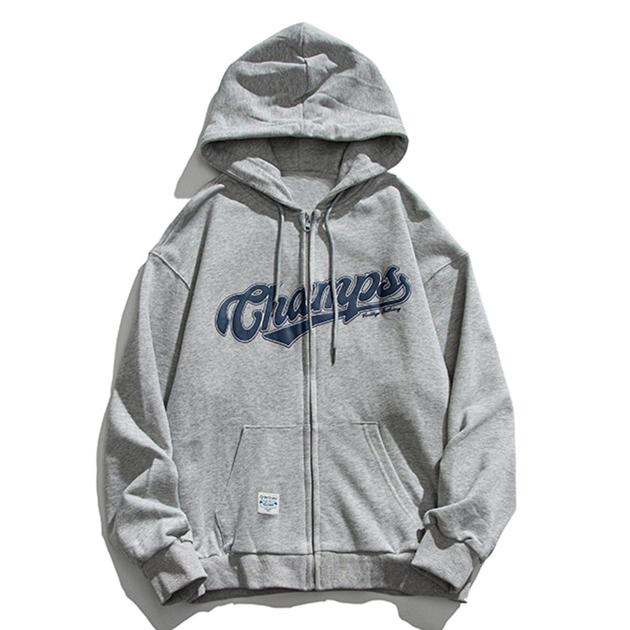 Talishko™ – Letter Print Zipper Hoodie