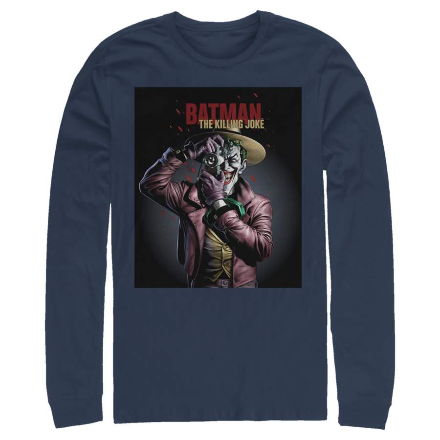 Batman Men’s Joker Camera Poster  Long Sleeve Shirt