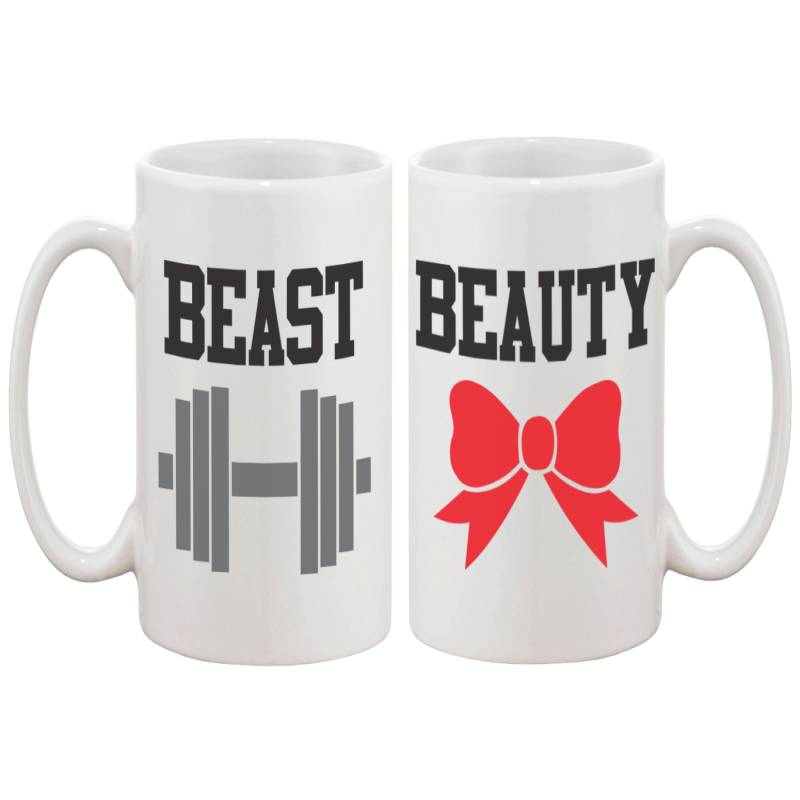 Beauty and Beast Matching Coffee Mugs -His and Hers Couple Coffee Mug Cup