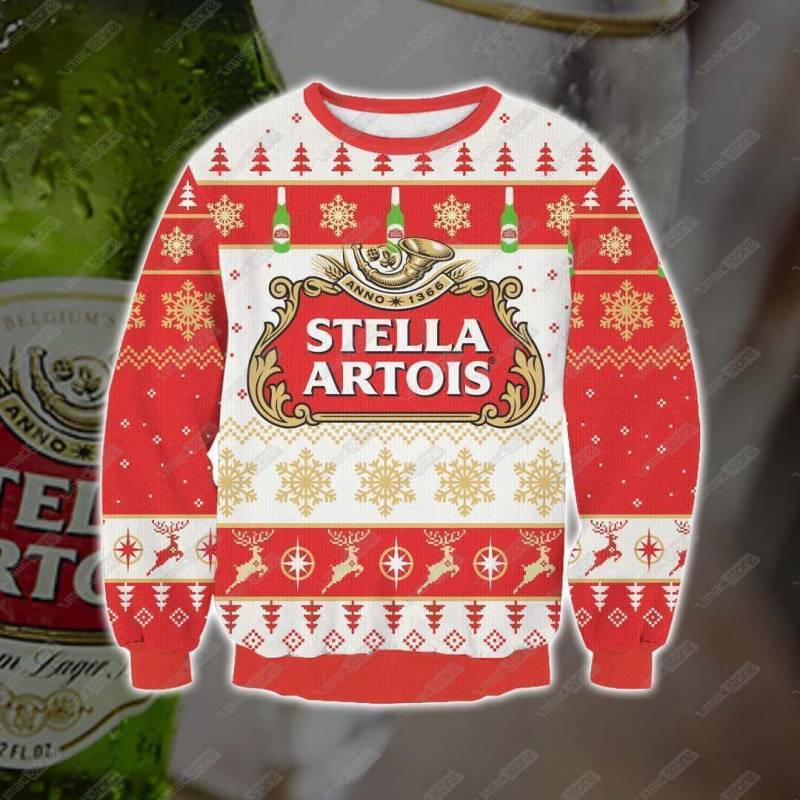 Stella Artois 3D Print Ugly Christmas Sweatshirt