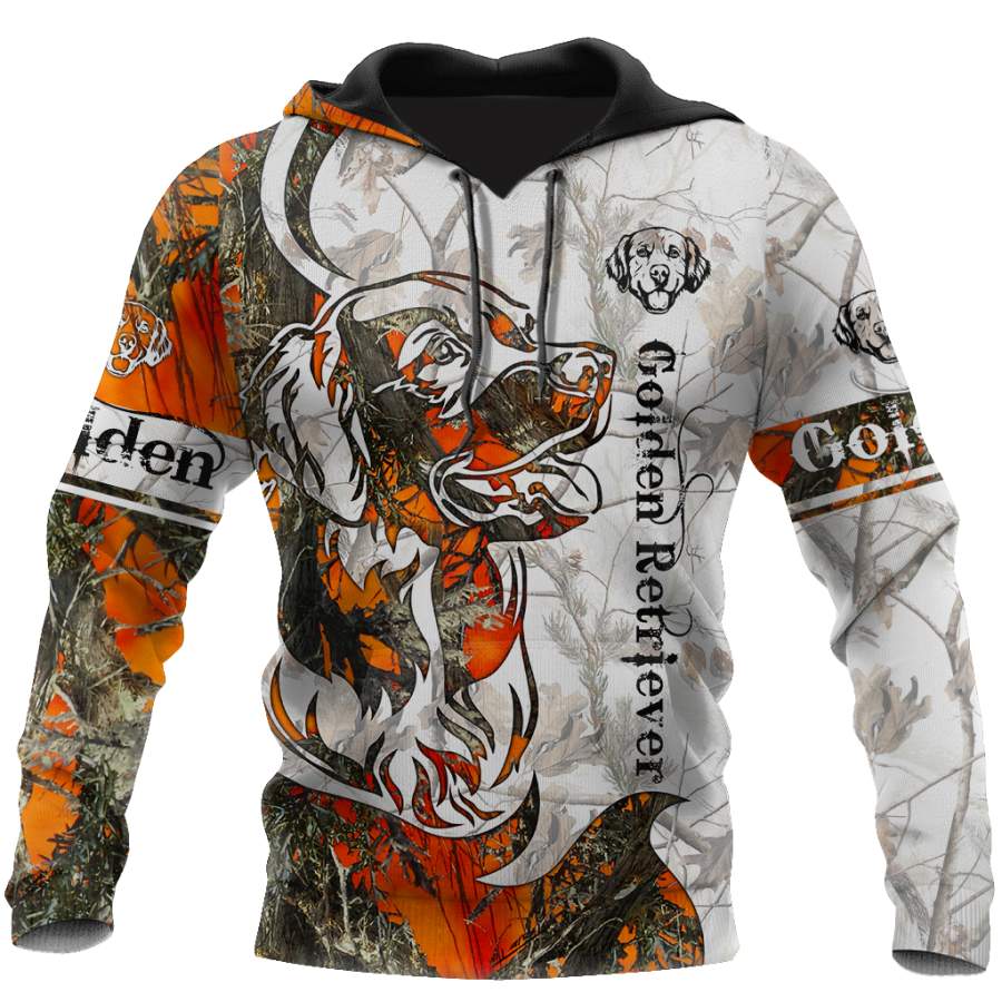 Deer Hunting Golden Retriever Camo 3D All Over Print  Hoodie TR1708203S
