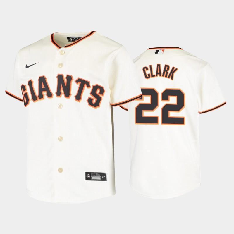 Youth San Francisco Giants 22 Will Clark Cream Home Jersey