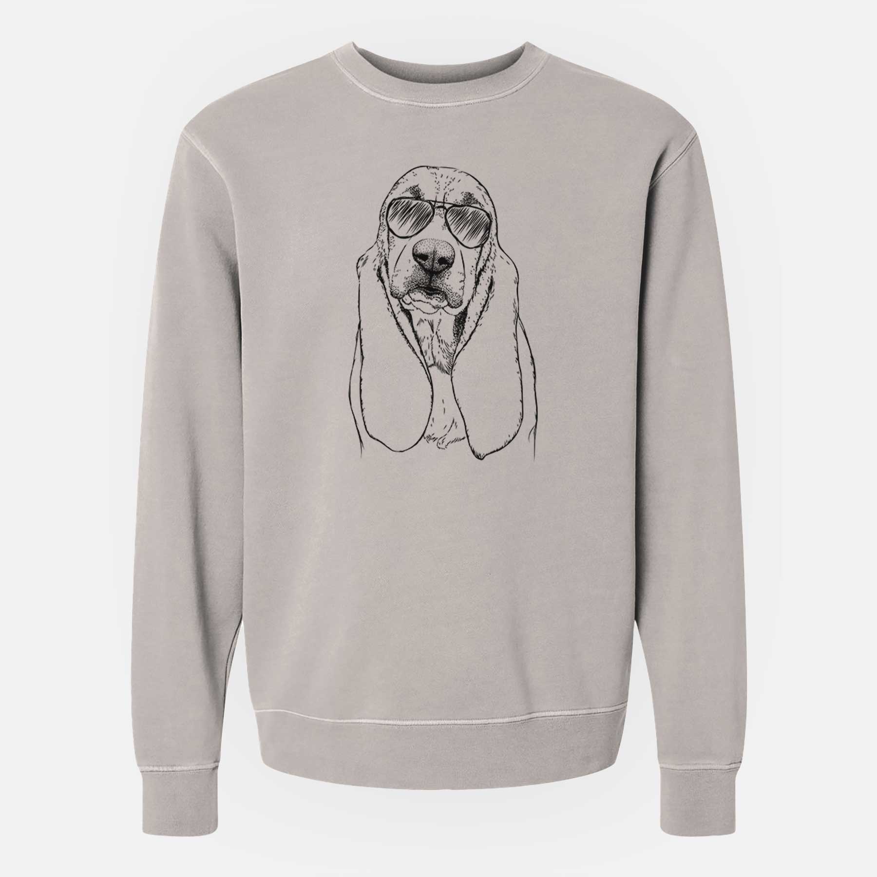 Aviator Rolo The Basset Hound – Unisex Pigment Dyed Crew Sweatshirt