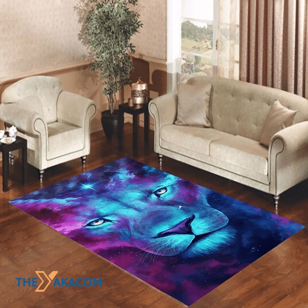 A Lion In The Galaxy Rectangle Area Rug Floor Decor