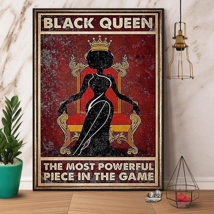 African American Black Queen The Most Powerful Piece In The Game Great Print Gift For Family Home Decor Matte Canvas Canvas Prints