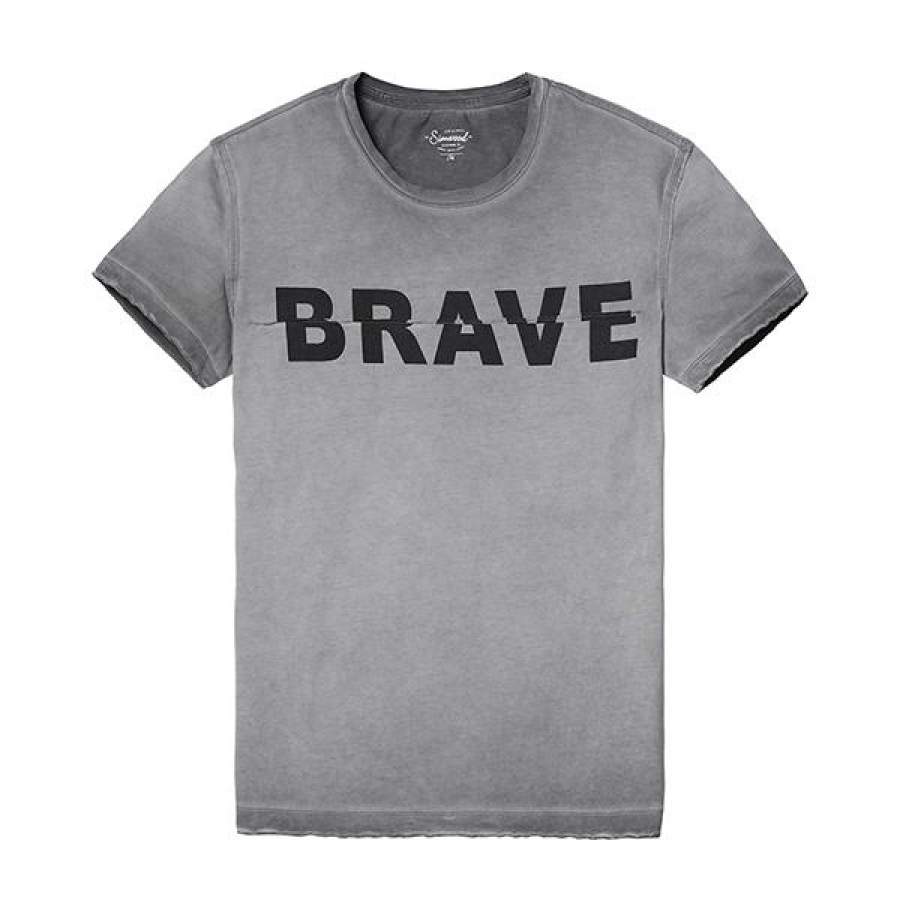 Summer letter T Shirt Men New Fashion Slim Fit Vintage Curl Hem Tops Clothing