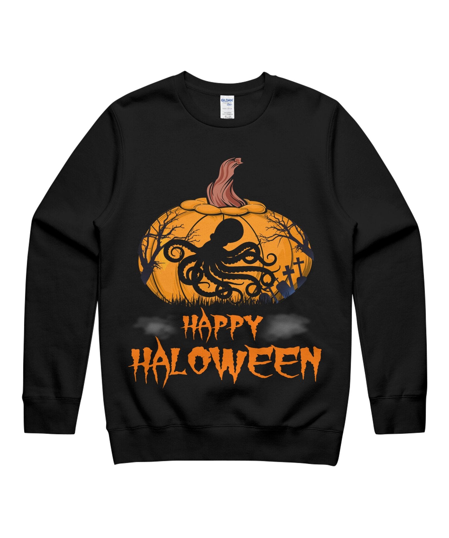 Octopus Pumpkin Happy Halloween Costumes Scary Matching Animal Unisex Crewneck Sweatshirt