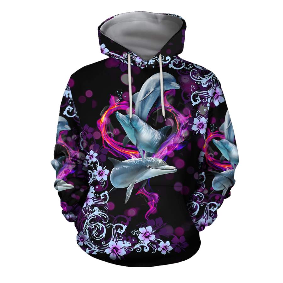 All Over Printed Dolphin Hoodie JJW01092002-MEI