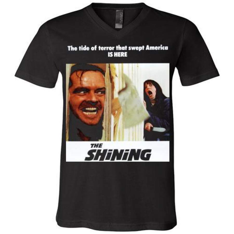 The Shining , Horror Film , Stanley Kubrick , Stephen King ,Jack Nicholson, Overlook Hotel,Movie Poster,v6, Canvas Unisex V-Neck T-Shirt