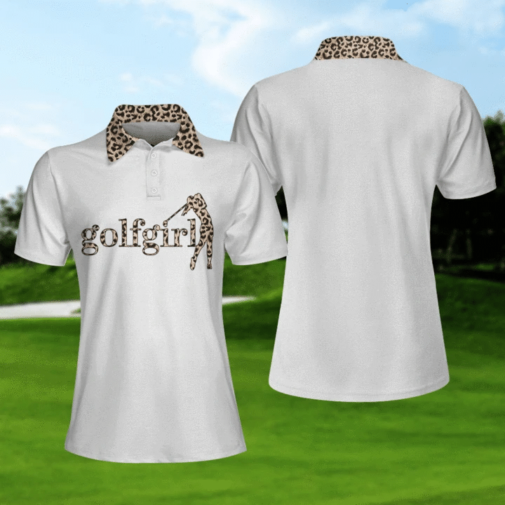 Womens Golf Shirts – Golf Girl Leopard Polo Shirt, Good Golf Gifts For Women