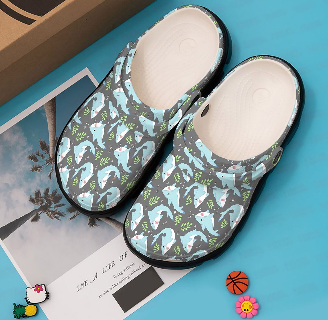 Lovely Sharks Personalized Clog, Custom Name, Text, Color, Number Fashion Style For Women, Men, Kid, Print 3D