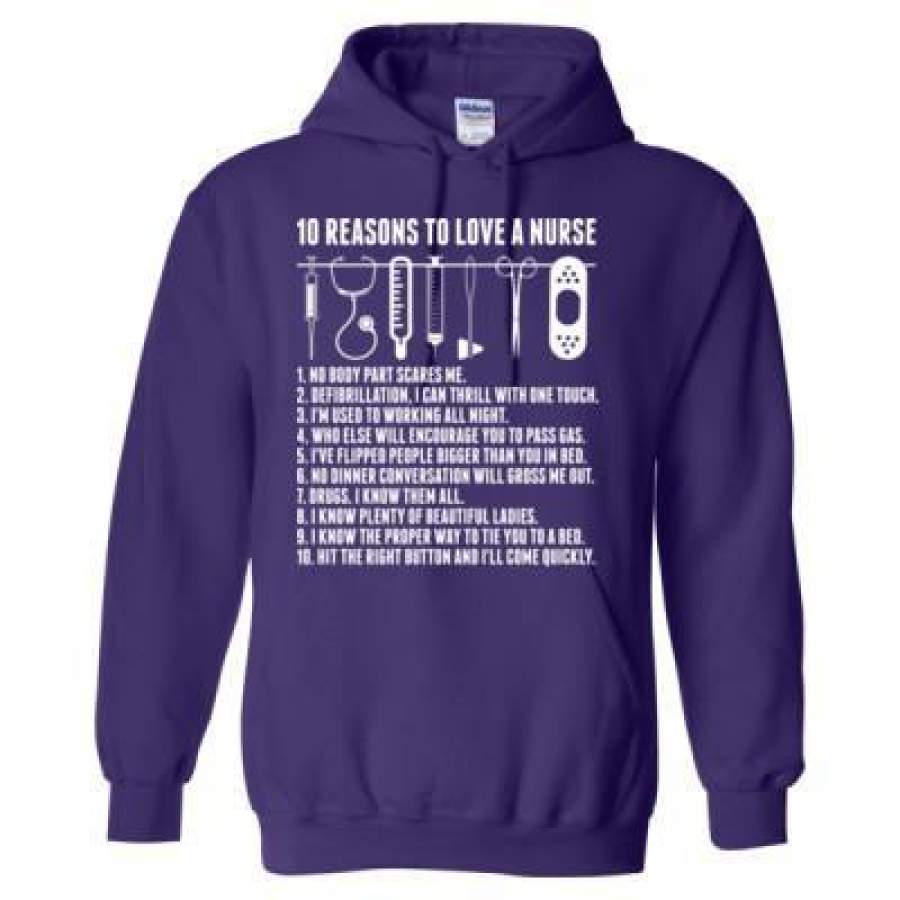 AGR 10 Reasons To Love A Nurse – Heavy Blend™ Hooded Sweatshirt