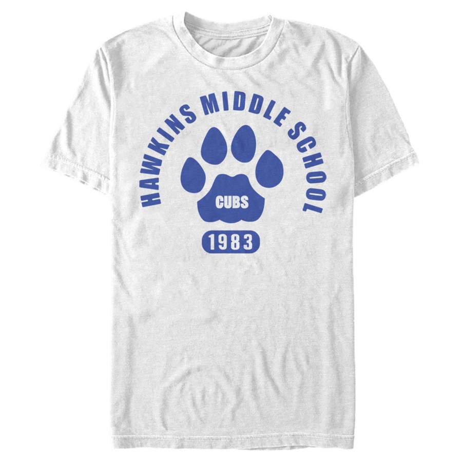 Stranger Things Men’s Hawkins Middle School Cubs 1983  T Shirt