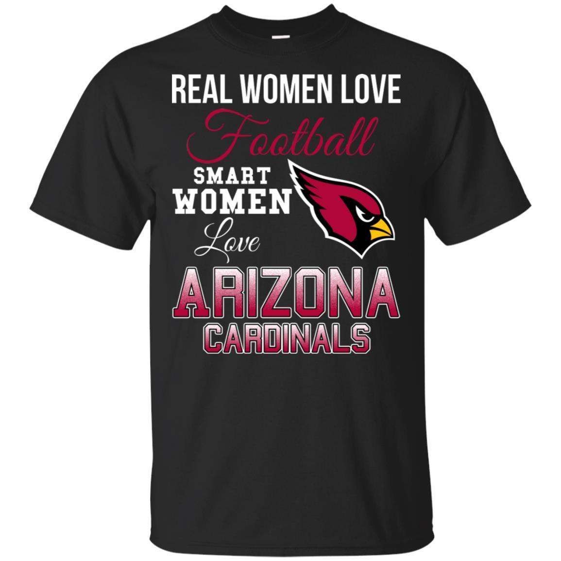 Real Women Love Football Smart Women Love Arizona Cardinals Team T-Shirt PT06