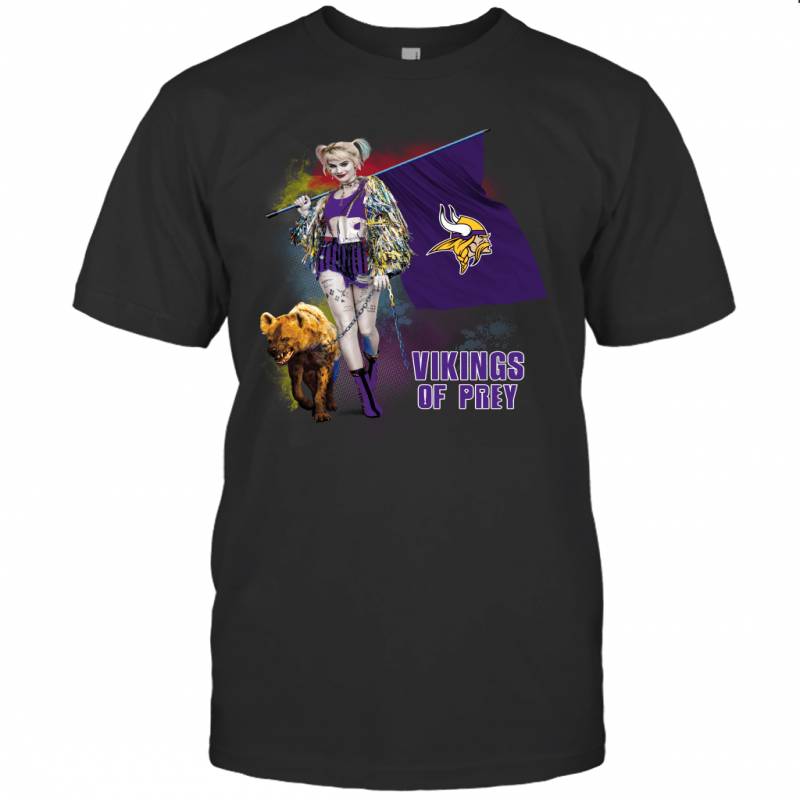 Harley Quinn flag Minnesota Vikings Of Prey T-Shirt