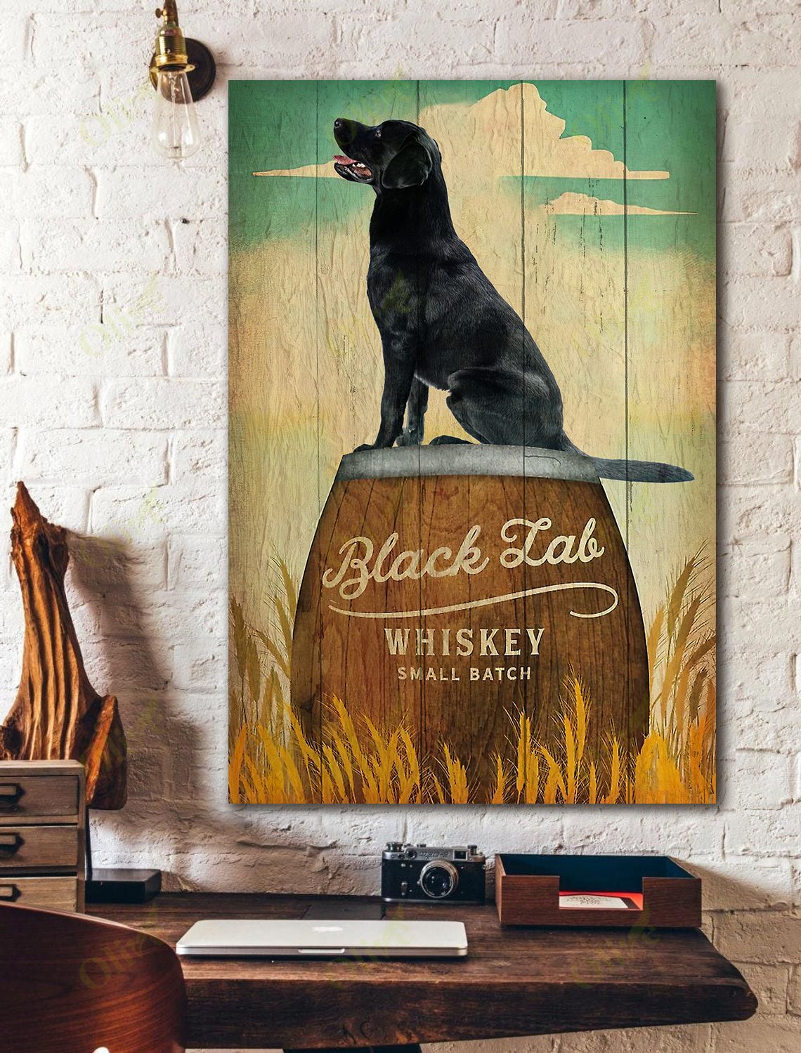 Black Labrador – Small Batch Whiskey Canvas Wall Art Home Decor